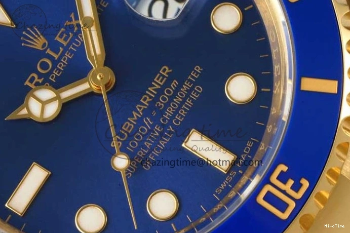 MiroTime 0220 EasyMatch Submariner 116618 LB Blue Ceramic YG Plated 904L Steel Clean 1:1 Best Edition VR 2092